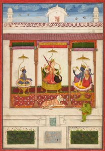 Devi Krisnával és Visnuval egy palotában, kb. 1645-1655. alkotó: Unbekannt