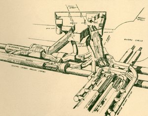Az Oxford Circus új metróállomásának diagramja, 1930. alkotó: Unbekannt