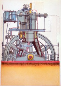 Dízelmotor: Rudolph Diesel által feltalált belső égésű motor 1897-ben c1910 alkotó: Unbekannt
