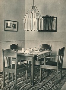 Willem Penaat által tervezett étkezőasztal és székek, 1928 alkotó: Unbekannt