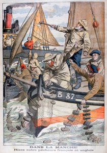 Vita francia és angol halászok között a Csatornában, 1904 alkotó: Unbekannt
