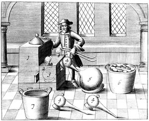 Salétromsav desztillációja, 1683 alkotó: Unbekannt