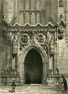 A Kings College Chapel bejárata, 1898. alkotó: Unbekannt