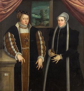 Brandenburg-Kulmbach Marie és Christina dán kettős portréja, c. 1580 alkotó: Unbekannt