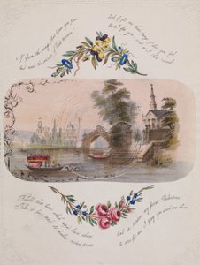 Dupla pókhálós valentin velencei jelenettel, 1830-50. alkotó: Unbekannt