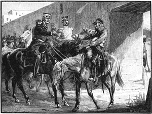 Dr. Brydon megérkezik Jelalabadba brit halálesetekkel, első angol-afgán háborúval, 1842, 1885 alkotó: Unbekannt