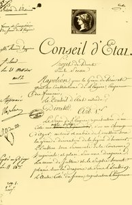 Rendelettervezet a császári pecsét formájáról és összetételéről, 1804. július 10., 1921. alkotó: Unbekannt