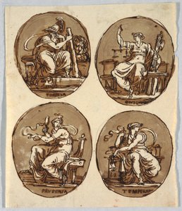 Rajz, négy ovális alkotó: Unbekannt