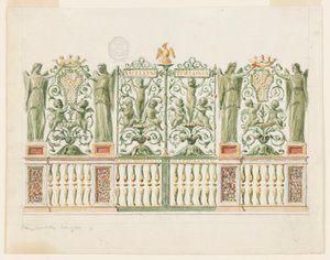 Rajz, projekt a kápolna kapujához, 1845 alkotó: Unbekannt