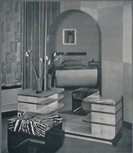 A Frankl Galleres, Inc. számára tervezett fésülködőasztal és zsámoly, 1933 alkotó: Unbekannt