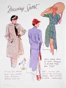 Öltözködési sport, divatillusztráció, 1935 alkotó: Unbekannt