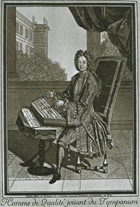 Cimbalom timpanon, francia metszet a XVII. századból, 1948 alkotó: Unbekannt
