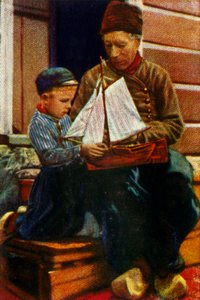 Holland apa és fia hagyományos ruhában, 1928. alkotó: Unbekannt