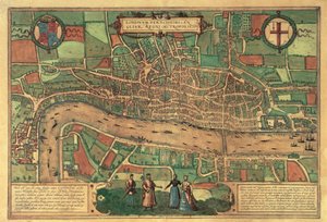 London legkorábbi nyomtatott térképe, 1574 alkotó: Unbekannt