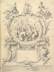 Az apostolok érzését mosó Krisztus kidolgozott keretezett kereke, 1800 után. alkotó: Unbekannt