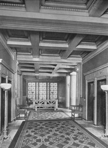 Lift előcsarnoka, első emelet, a Fraternity Clubs Building, New York City, 1924 alkotó: Unbekannt