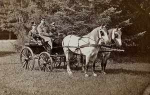 III. Sándor császár 1845-1894 és Mária Fjodorovna császárné 1847-1928 lovaskocsin. alkotó: Unbekannt
