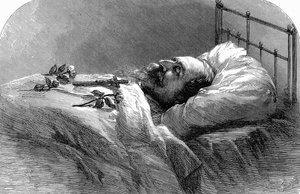 III. Napóleon francia császár halálos ágyán, 1873. alkotó: Unbekannt