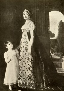 Valenciennes-i csipkével díszített birodalmi ruha és gyerekruha, 1804, 1937. alkotó: Unbekannt