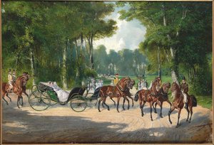 Erzsébet császárné hintón a bécsi Práterben, 1860 körül. alkotó: Unbekannt
