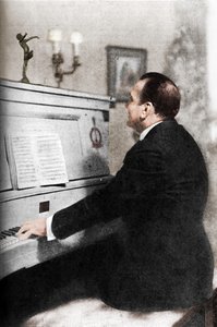 Enrico Caruso – Olaszország híres tenorja a zongoránál, c1925 alkotó: Unbekannt