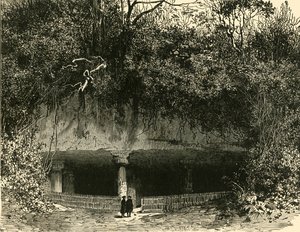 A barlang bejárata az Elephanta Bombay elnökségnél, 1890. alkotó: Unbekannt