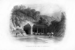 Az elefántbarlangok bejárata, Bombay, India, 19. század alkotó: Unbekannt