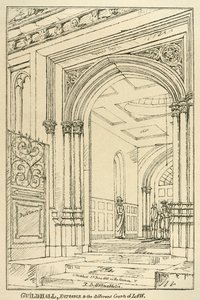 Belépés a különböző bíróságok elé, Guildhall, London, 1815. június, 1886 alkotó: Unbekannt