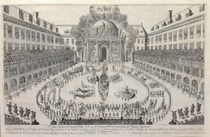 Lovasbalett a bécsi Hofburg udvarán, 1667. alkotó: Unbekannt