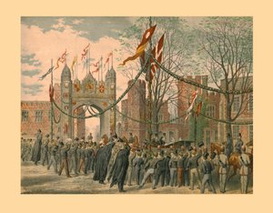 Eton School and the Boys Arch, 1863. alkotó: Unbekannt