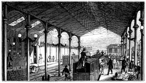 Euston állomás, London londoni végállomása és a birminghami vasút, 1840 alkotó: Unbekannt