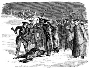 Száműzött orosz fogoly fegyelmezése, 1874 alkotó: Unbekannt