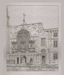 A Guildhall-kápolna külső képe, 1815, 1886 alkotó: Unbekannt