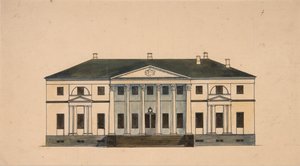 A Golitsyn Petrovo-Dalneye birtok házának homlokzata, 19. század első negyede. alkotó: Unbekannt