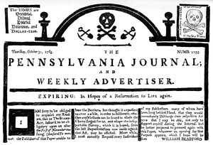 A Pennsylvania Journal on the Stamp Act faximile, 1765 c1880 alkotó: Unbekannt