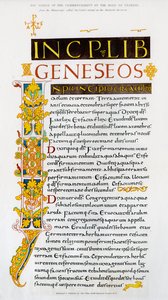 Fakszimile a Genezis könyvének kezdetéről, 1840 alkotó: Unbekannt