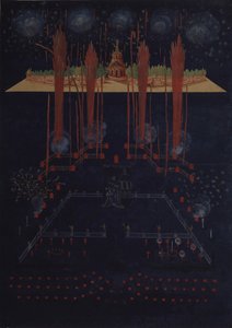 Tűzijáték és világítás 1742. február 10-én, a 18. század közepe. alkotó: Unbekannt