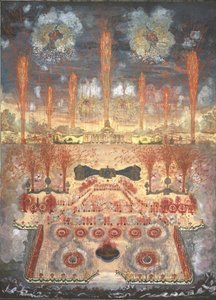 Tűzijáték és világítás 1744. június 16-án Moszkvában, a XVIII. század közepén. alkotó: Unbekannt