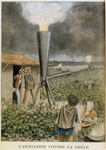 Ágyúlövés a felhőkbe, hogy megakadályozza a jégeső vihart, 1901 alkotó: Unbekannt