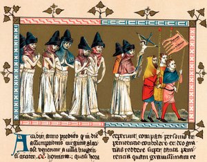 Flagellants a hollandiai Tournai Doornik városában, 1349 alkotó: Unbekannt