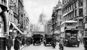 A Fleet Street a londoni Salisbury Court felől nézve, 1926-1927 alkotó: Unbekannt