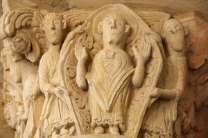 Fleury apátság bazilika – a tornác fővárosa Saint Martin Saint Benoit sur Loire Franciaországban alkotó: Unbekannt
