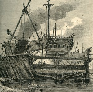 Floating Dock, Deptford 1820, c1878. alkotó: Unbekannt