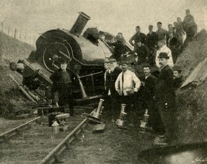 Árvíz kontra vasúti motor – Összeomlás St. Erth közelében, 1901. alkotó: Unbekannt