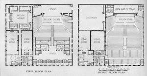 Alaprajzok, a szabadkőműves templom, Birmingham, Alabama, 1924 alkotó: Unbekannt