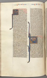 Fol. 148v, Krónikák I, történeti kezdetű A, Ádám három leszármazottja, Kr. u. 1275-1300. alkotó: Unbekannt
