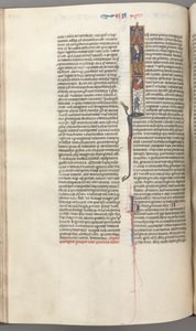 Fol. 174v, Ezra, történetíró kezdeti I, Cyrus irányítja a Templom építését, kb. 1275-1300. alkotó: Unbekannt