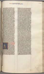 Fol. 341r, Dániel, historikus kezdetű A, Daniel az oroszlánok barlangjában, c. 1275-1300. alkotó: Unbekannt