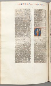 Fol. 361v, Habbakuk, történeti kezdetű O, Habbakuk kezében egy kosár és két kő..., c. 1275-130 alkotó: Unbekannt