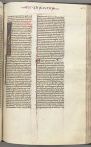 Fol. 365r, Zakariás, történeti kezdetű I, Zakariás tekercssel áll, kb. 1275-1300. alkotó: Unbekannt